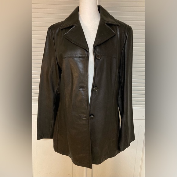 EUC Nine West Leather Jacket Size Medium - Picture 2 of 11